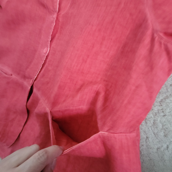 Elemente Clemente Linen Blazer Womens 3 (L) Red Oversized Jacket Button Pockets - Picture 12 of 14
